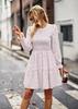 Elegante Suéter Estilo Commuter con Estampado Floral de Cuello Redondo Vestido 2022 Otoño e Invierno Manga Larga Versátil Vestido de Corte A