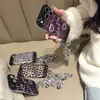 Diseño de corazón con estampado de leopardo en patrón de diamante apto para iPhone 17 Pro Max, funda para teléfono Apple 18p, 16 con cordón, 15p de lujo