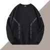 Moletom masculino, estilo primavera e outono, gola redonda, manga longa, blusa básica, top versátil casual solto, roupas masculinas