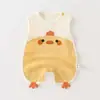 Nuevo Mono sin Mangas de Verano para Bebés y Niños Pequeños, Mono Súper Lindo Estilo Pipa de Hombro Ancho con Dibujos Animados para Niños y Niñas