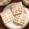 Set de Aretes de Pan de Agua Alcalina Lindos Dibujos Animados Divertidos Aretes de Croissant Pequeños y Delicados Aretes de Alta Gama