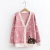 Ropa de Otoño e Invierno 2021 Fresco y Lindo Cardigan de Punto con Estampado de Gatito Suelto Adelgazante Suéter Abrigo para Mujer