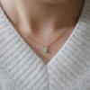 Internet Red Palace Style S925 Colar de Prata Esterlina Ouro 14K Azul Turquesa Mini Rodada Phnom Penh Pingente Feminino Japonês e Coreano