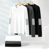 Camiseta de manga larga para hombre, camiseta casual deportiva de manga larga con cuello redondo para hombre, camiseta básica estampada de manga larga, ropa para hombre