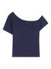 Camiseta corta para chicas sexys, corte entallado, aspecto elegante y único, top con hombros descubiertos