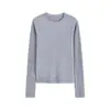 [Pedido Lp] Nuevo Suéter de Punto de Cuello Redondo de Manga Larga de Color Sólido para Mujer Petite Otoño/Invierno 2026, Top Casual Elegante