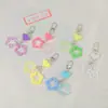 Fivela de Prata K71 Cor Dupla Estrela de Cinco Pontas Pingente de Chaveiro Resina Macaron Amor Pendurado Joia Artesanal DIY Pendurar