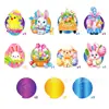 Xl254 Coelho de Desenho Animado Pingente Espiral Pingente de PVC Decoração de Páscoa Redemoinhos de Óleo Banne