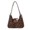 Bolsa de Lona Estampado de Leopardo de Gran Capacidad para Mujer, Nuevo Estilo de Moda 2025, Linda Mochila Multifuncional Negra de Cuero con Cara de KT
