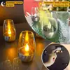 Vela Electrónica Solar Transfronteriza Luz de Noche para Propuesta, Confesión, Día de San Valentín, Atmósfera Navideña, Luz Simulada LED de Copa de Vino