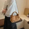 Bolso plisado estilo coreano, bolso cuadrado pequeño para mujer, bolso casual de axila, acabado mate retro, bolso de hombro, bolso cruzado, bolso de moda con forma de nube