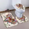 Alfombra de Piso para Baño Estilo Lujo Ligero Transfronteriza, Alfombra de Piso Absorbente para Baño de Franela de Alta Gama, Juego de Tres Piezas para Inodoro, Alfombra Antideslizante