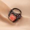 Anillo de gema retro transfronterizo Europa y Estados Unidos anillo de flor de rosa tachonado de diamantes de alto nivel moda de personalidad para hombres y mujeres joyería de mano genial