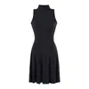 Conjunto de Traje Elegante de Moda Estilo Puro Deseo Ajustado que Favorece la Figura para Mujer Principios de Otoño Vestido de Cuello Semi-alto Cárdigan de Manga Larga Conjunto de Dos Piezas