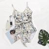 Novo Maiô Feminino Estampado Peça Única Sexy Alça Cintura Apertada Biquíni Triângulo Maiô Alça Larga no Peito