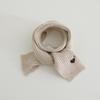 Guantes de Punto para Niños Estilo Ins de Invierno Color Crema Bordado de Corazón Manoplas de Lana para Bebé de Cuello Halter