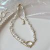 Collar de perlas largas irregulares, estilo francés, ligero, de lujo, elegante, de lana, con cadena, sencillo, de alta gama, al por mayor, para mujer.