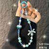 Nueva Cadena para Teléfono Móvil con Corazón de Pedrería Degradada Colgante de Muñeca Cadena para Teléfono Móvil con Lazo Simple Colgante para Bolso Corto