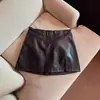 Falda corta de línea A, de cintura alta, sexy, con abertura, falda de piel, nuevo estilo primavera/otoño 2026, falda de talla grande para mujer, para chicas con curvas, ajustada al cuerpo