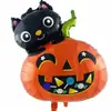 Variedade de balão de alumínio de Halloween decoração de festa de Halloween cabeça de abóbora fantasma morcego gato preto layout de balão