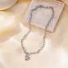 Explosões de Comércio Exterior Moda Estilo Europeu e Americano Simples Nicho Ins Amor Ots Fivela Pingente Colar Joias de Aço Inoxidável