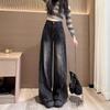 Talla Grande Gordo mm Jeans de Cintura Alta Pierna Ancha para Mujer Primavera, Verano y Otoño Nuevo Micro Acampanado Suelto Recto Pantalones Largos hasta el Piso