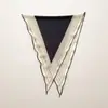 Bufanda de Seda a Rayas Diamante Color-Block Nueva Primavera para Mujer, Bufanda de Cuello de Línea Geométrica Simple, Bufanda de Seda Decorativa Versátil al por Mayor