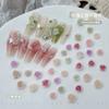 50 rosas en línea, joyería para uñas de varios tamaños, flor de camelia floreciente tridimensional, taladro de uñas vintage