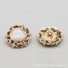 Cinto Colorido Trançado Botões Metálicos Chanel Coração de Diamante Jaqueta de Terno Versátil Casaco de Lã Fivela Decorativa