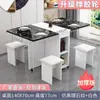 Mesa de Jantar Dobrável para Casa Apartamento Pequeno Móvel com Rodas Multifuncional Uma Mesa Quatro Cadeiras Simples Retangular Mesa de Refeição
