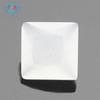 Huagang Gema Quadrada Ângulo Reto Carro Flor Jade Branco Vidro Pedra Nua Princesa Quadrada Vidro Branco Anelado Rosto Inlay Joias