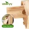Nido de Pájaro de Madera Impermeable para Exteriores, Casa de Madera Colgante de Madera Maciza para Jardín Exterior, Caja de Cría de Madera Maciza para Pájaros Loro en Balcón de Jardín