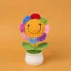 Planta de Girasol en Maceta de Hilo Terminado, Flor Artificial de Lirio del Valle, Decoración de Escritorio de Tulipán, Regalo de San Valentín para Maestros y Compañeros