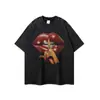 Camiseta de Marca de Moda Retro Americana Transfronteriza Hip-Hop High Street Estampada Lavada Moderna Versátil de Manga Corta sin Mangas Chaleco para Hombre