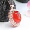 Colgante Huevo de Paloma de Ágata Roja Natural Guan Yu Calcedonia Collar Clavícula Joyería Transmisión en Vivo Dropshipping S2050508