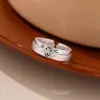 Anillos de pareja de diario de gato y perro de plata pura s999, personalizados y lindos, anillos abiertos ajustables apilables, joyería de plata maciza