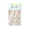 Pegatinas para Uñas con Estampado de Leopardo Lindo de Dibujos Animados Oso con Lazo 6D en Relieve Autoadhesivas DIY Impermeables de Alta Calidad