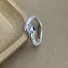 Pasador Chiba Simple Suave Anillo Abierto Versátil de Plata Tailandesa Grabada para Hombres y Mujeres Anillo del Año del Serpiente 2025 Anillo para Dedo Índice Dedo Medio