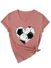 Amazon eBay Estación Independiente Moda Casual Versátil Camiseta de Fútbol Corazón Cuello en V Manga Corta Capa Base Comercio Exterior