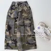 Calça Cargo Moda Outono 2026 Versão Coreana Moda Infantil Personalidade Esportiva Solta Calça de Pernas Largas para Meninas
