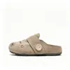 Estilo Fofo Birkenstock Sapatos Femininos Fechados Meio Chinelos 2026 Verão Slip-On Sapatos Preguiçosos Antiderrapante Fundo Plano Chinelos de Exterior