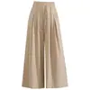 Pantalones Culotte Cortos de Moda Casual Sueltos con Puntadas Plisadas Pantalones de Pierna Ancha Elegantes Verano 2024