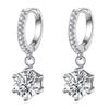 Pendientes colgantes de moissanita de plata esterlina 925 con seis garras para mujer, 1 quilate, moda, versátiles, temperamento, pendientes sencillos al por mayor