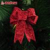 Lazo de Decoración Navideña de 10cm Lazo con Polvo de Brillantina Decoraciones Festivas Colgante para Árbol de Navidad Lazo