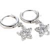 Aretes plateados aretes largos para mujer aretes estrella copo de nieve cristal sintético Corea del Sur elegantes aretes de moda venta al por mayor