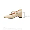 Zapatos Mary Jane cuadrados de estilo francés con tiras cruzadas, nueva colección otoño 2026 para mujer, exquisitamente elegantes, versátiles y adecuados para ir al trabajo, bailarinas de punta fina