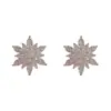 Brincos de Floco de Neve em Zircônia Microincrustada de Luxo Leve Versátil de Alta Qualidade Estilo Francês, Design Minimalista Exquisito e Moderno, Brincos Super Brilhantes para Mulheres