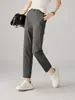 Pantalones casuales de pierna recta de talle alto y corte slim nuevos de primavera 2024 para mujer blancos