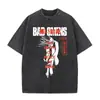Camiseta Gráfica Vintage Lavada Old America Banda de Rock Bad Omens