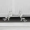 Pendientes de Plata de Ley 925 para Mujer, Elegante Diseño de Mariposa con Diamantes, Pendientes Sencillos, Joyería de Plata de Ley Moda Estilo Coreano